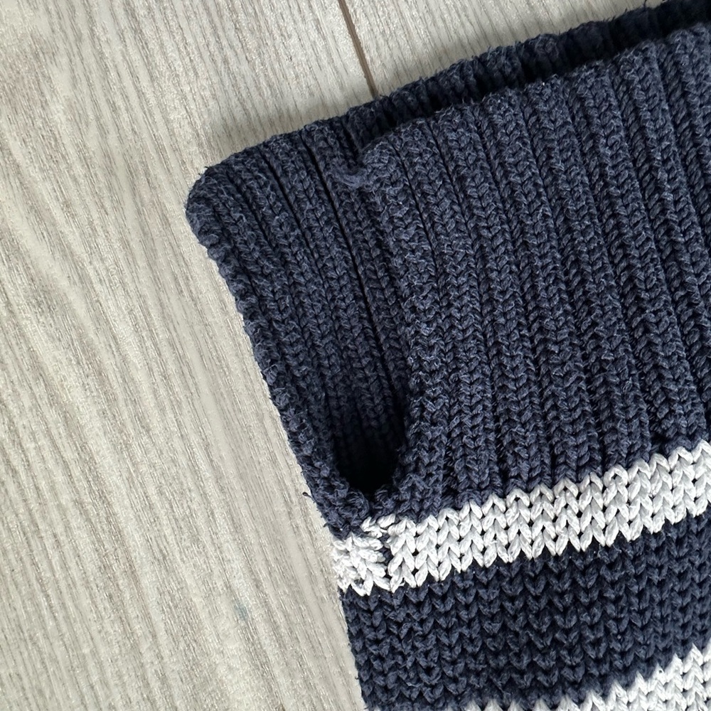 J. Crew Women Navy and White Textured Knit 100% cotton - Picture 7 of 9